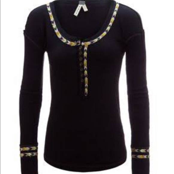 Free People black Rainbow thermal top - Picture 3 of 8